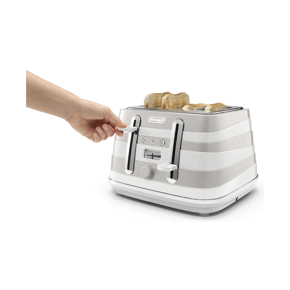 DeLonghi  Avvolta Class 4 Slice Toaster - Graceful White CTAC4003.W