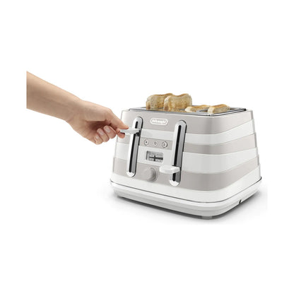 DeLonghi  Avvolta Class 4 Slice Toaster - Graceful White CTAC4003.W