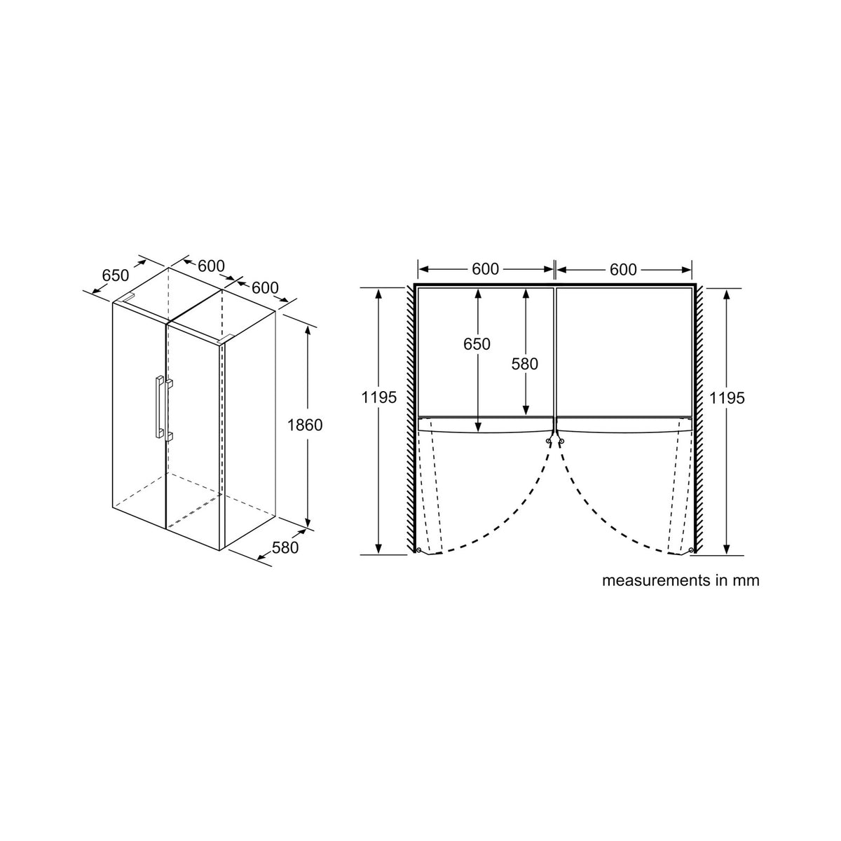 Siemens iQ300 Freestanding Fridge 186 x 60cm KS36VVIEP