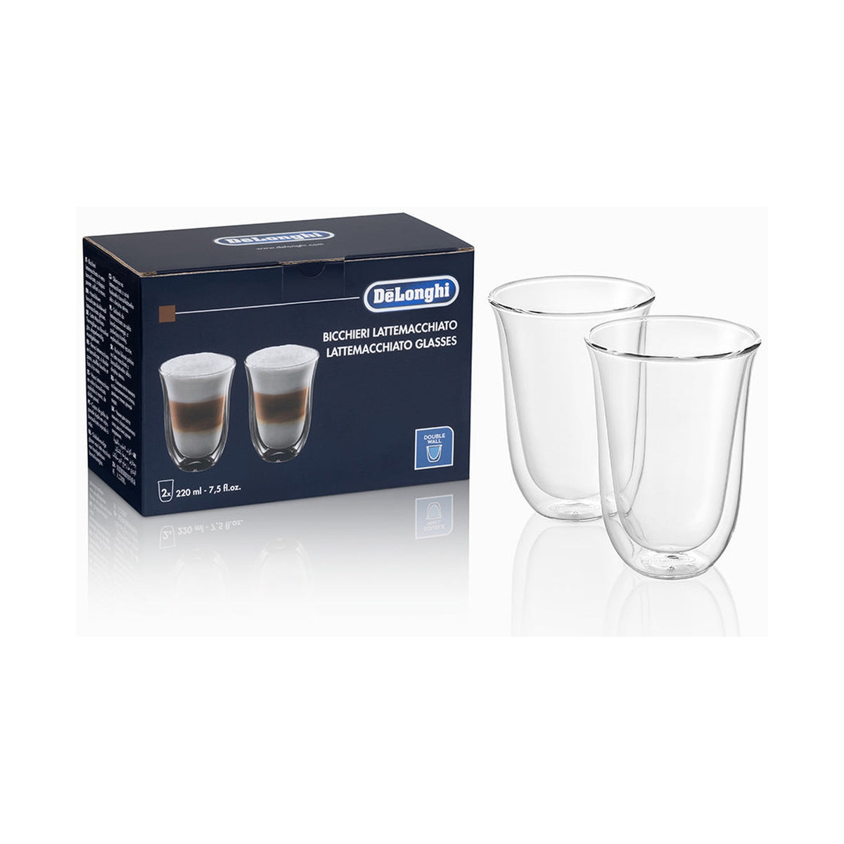 DeLonghi Double Walled Latte Macchiato Glasses Set of 2