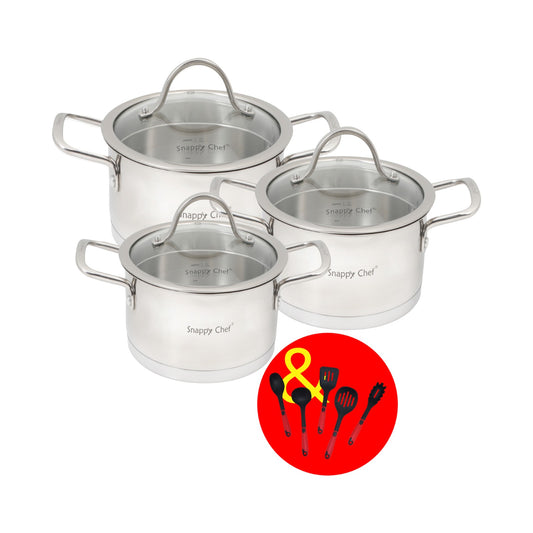 Snappy Chef 6pc Platinum Cookware Set SSCS006
