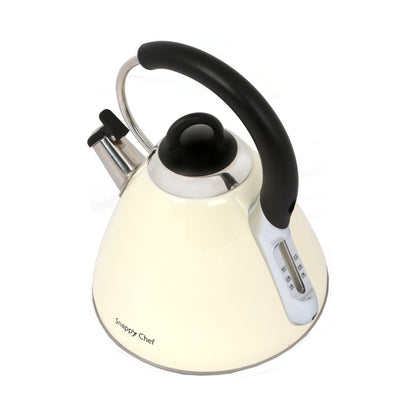 Snappy Chef 2.2 Liter Whistling Gas Kettle- Beige KEBE002