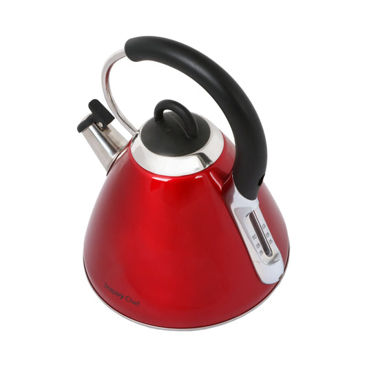 Snappy Chef 2.2 Liter Whistling Gas Kettle- Red KERE002
