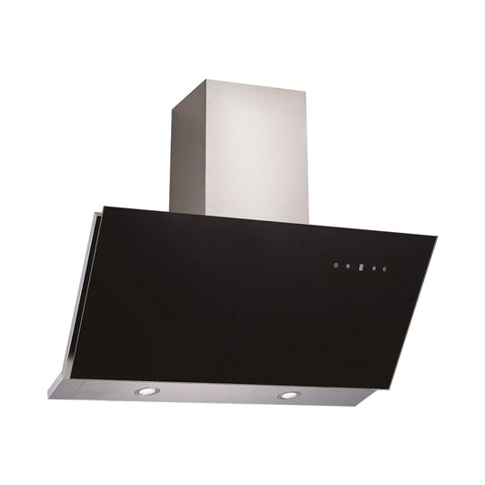 Falco 90Cm 45 Deg Black Glass Extractor FAL-90-30BG