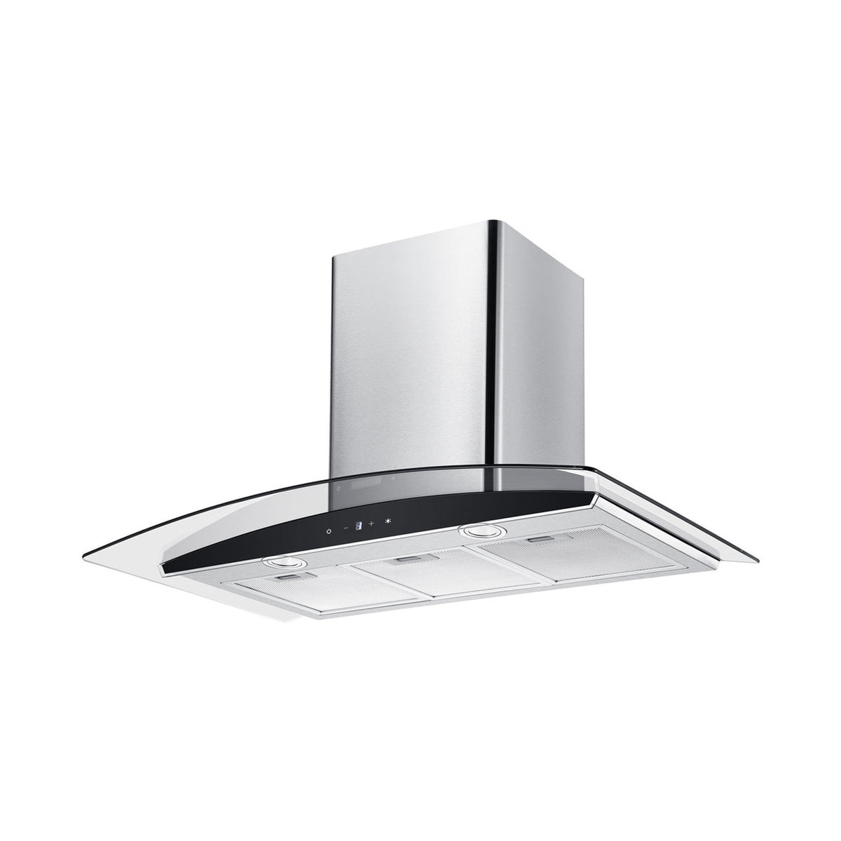 Falco 90Cm Curved Glass S/Steel Chimney Extractor AR-90-501