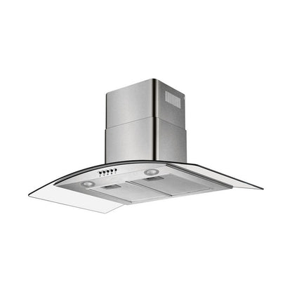 Falco 90Cm Curved Glass S/Steel Chimney Extractor FAL-90-CGS