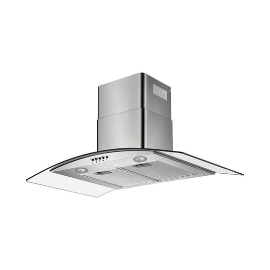 Falco 90Cm Curved Glass S/Steel Chimney Extractor FAL-90-CGS