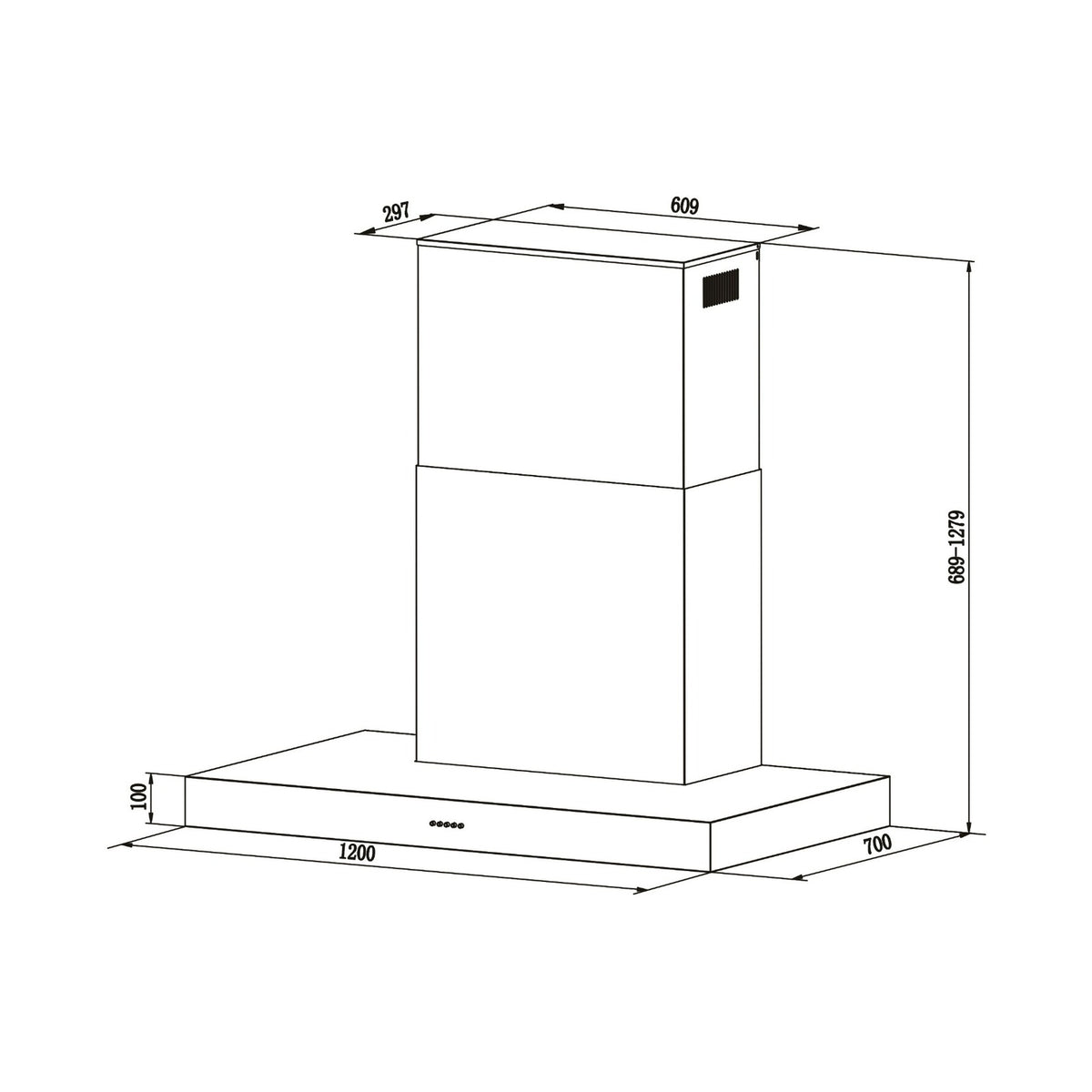 Falco 120Cm  Gas Braai S/Steel Extractor AR-120-110