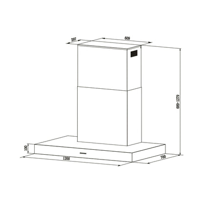 Falco 120Cm  Gas Braai S/Steel Extractor AR-120-110