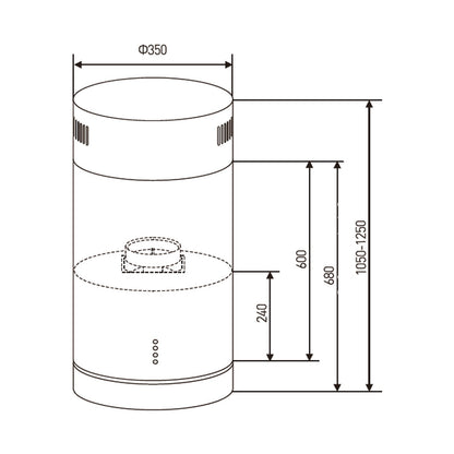 Falco 35cm Island Round S/Steel Extractor FAL-35-IRS