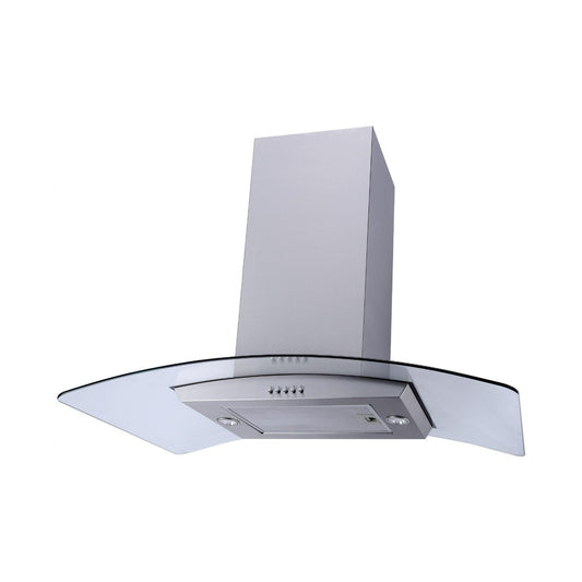Falco 90Cm Island Curved Glass Extractor Fan FAL-90-IS90A