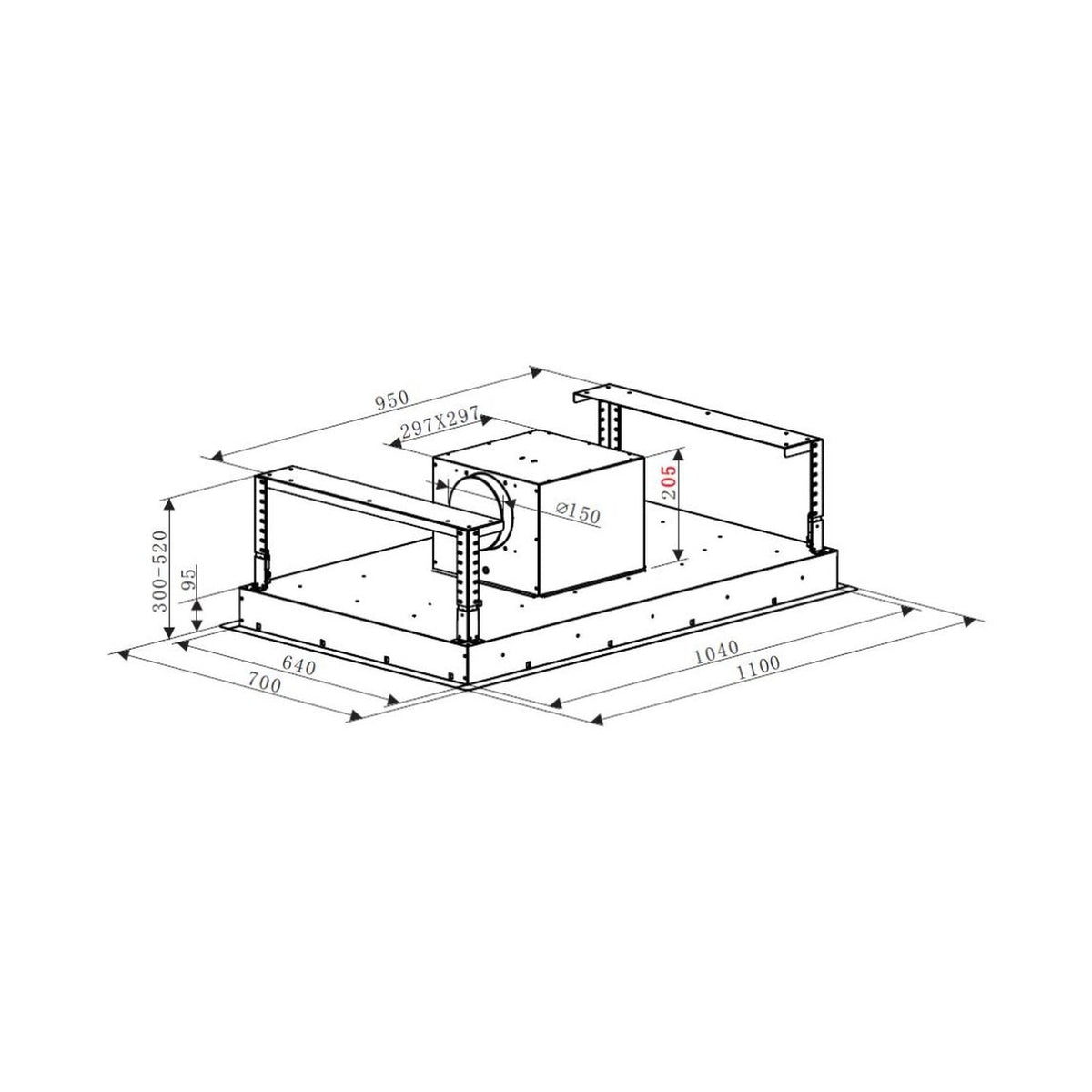 Falco 110Cm Ceiling Extractor FAL-110-CEWG 