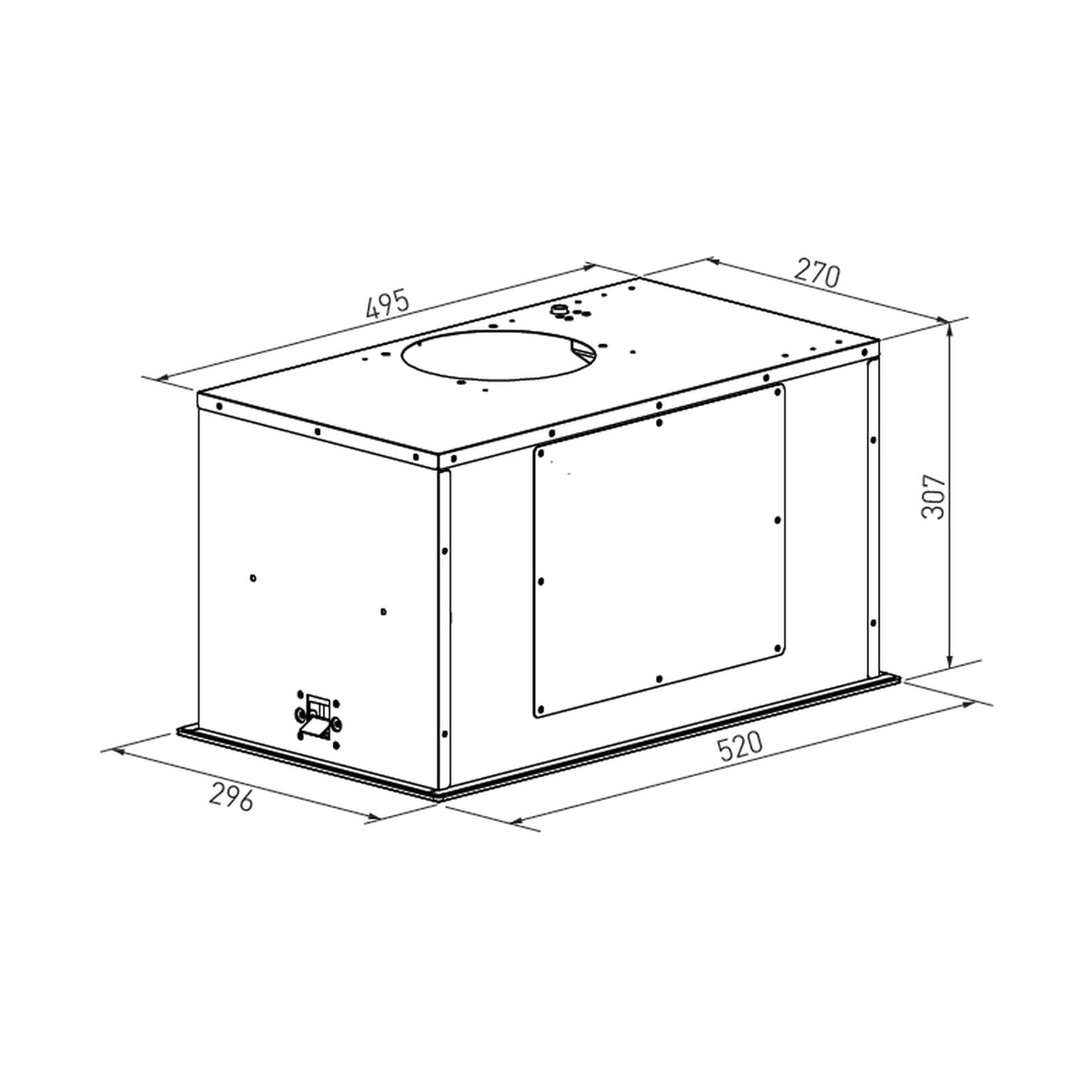 Falco 52Cm Fully Integrated S/Steel Extractor FAL-52-BIS