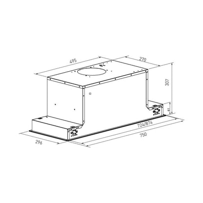 Falco 75Cm Fully Integrated Glass Extractor FAL-75-BIG