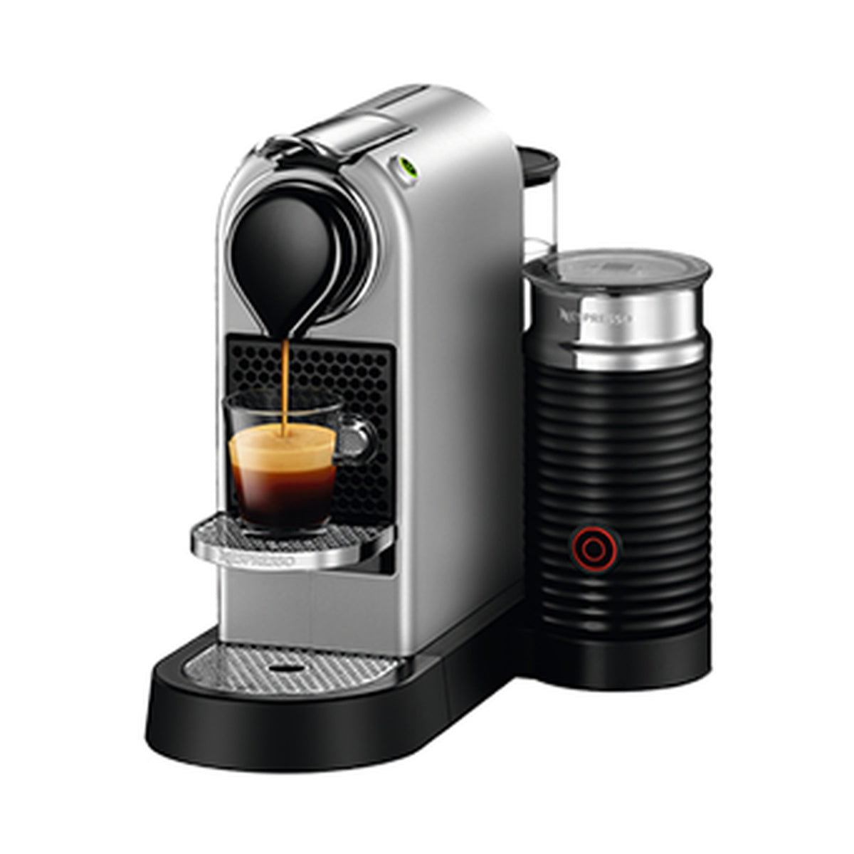 Nespresso Citiz Automatic Espresso Machine With Aeroccino Milk Frother - Silver