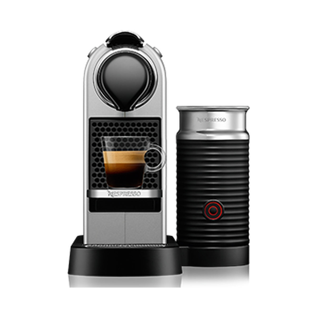 Nespresso Citiz Automatic Espresso Machine With Aeroccino Milk Frother - Silver
