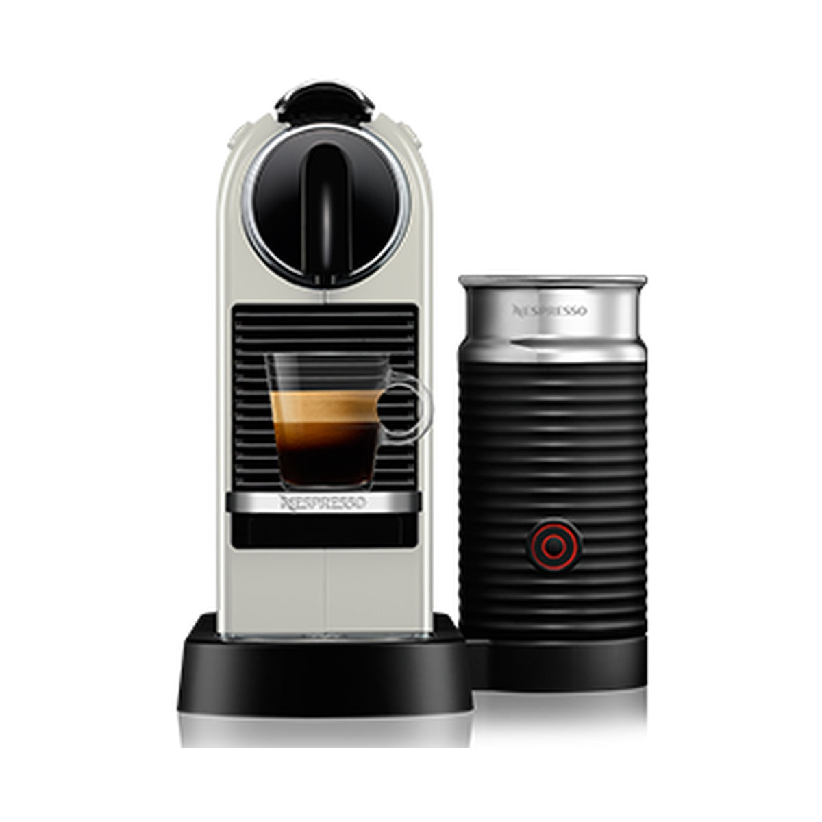 Nespresso Citiz Automatic Espresso Machine With Aeroccino Milk Frother - White