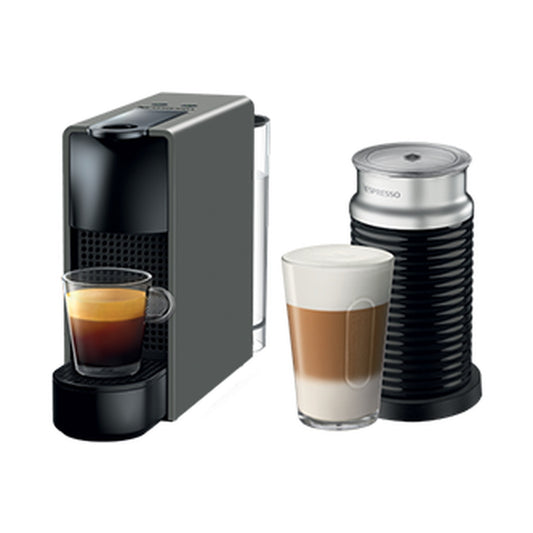 Nespresso Essenza Bundle With Aeroccino Milk Frother - Intense Grey