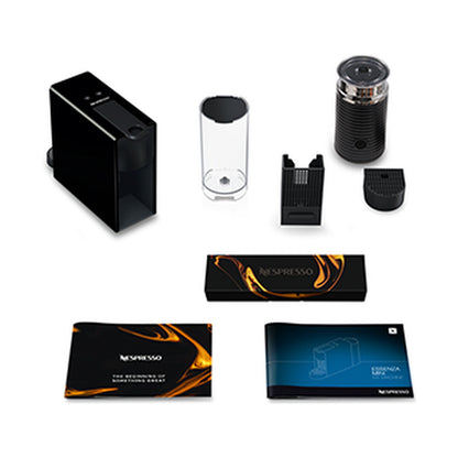 Nespresso Essenza Bundle With Aeroccino Milk Frother - Piano Black
