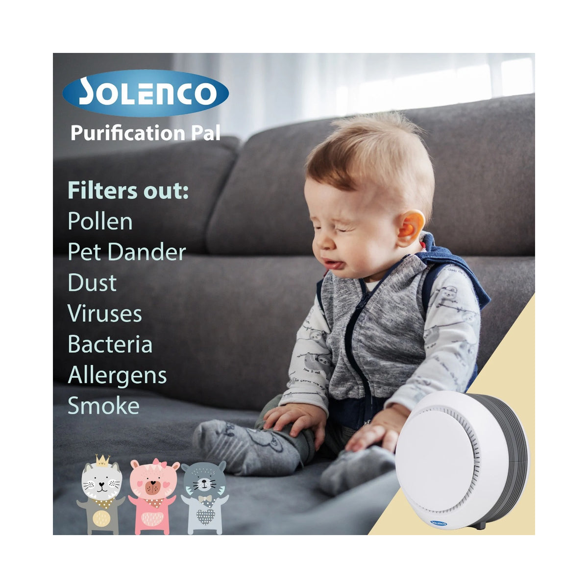 Solenco Air Purifier Purification Pal CF8050PUR