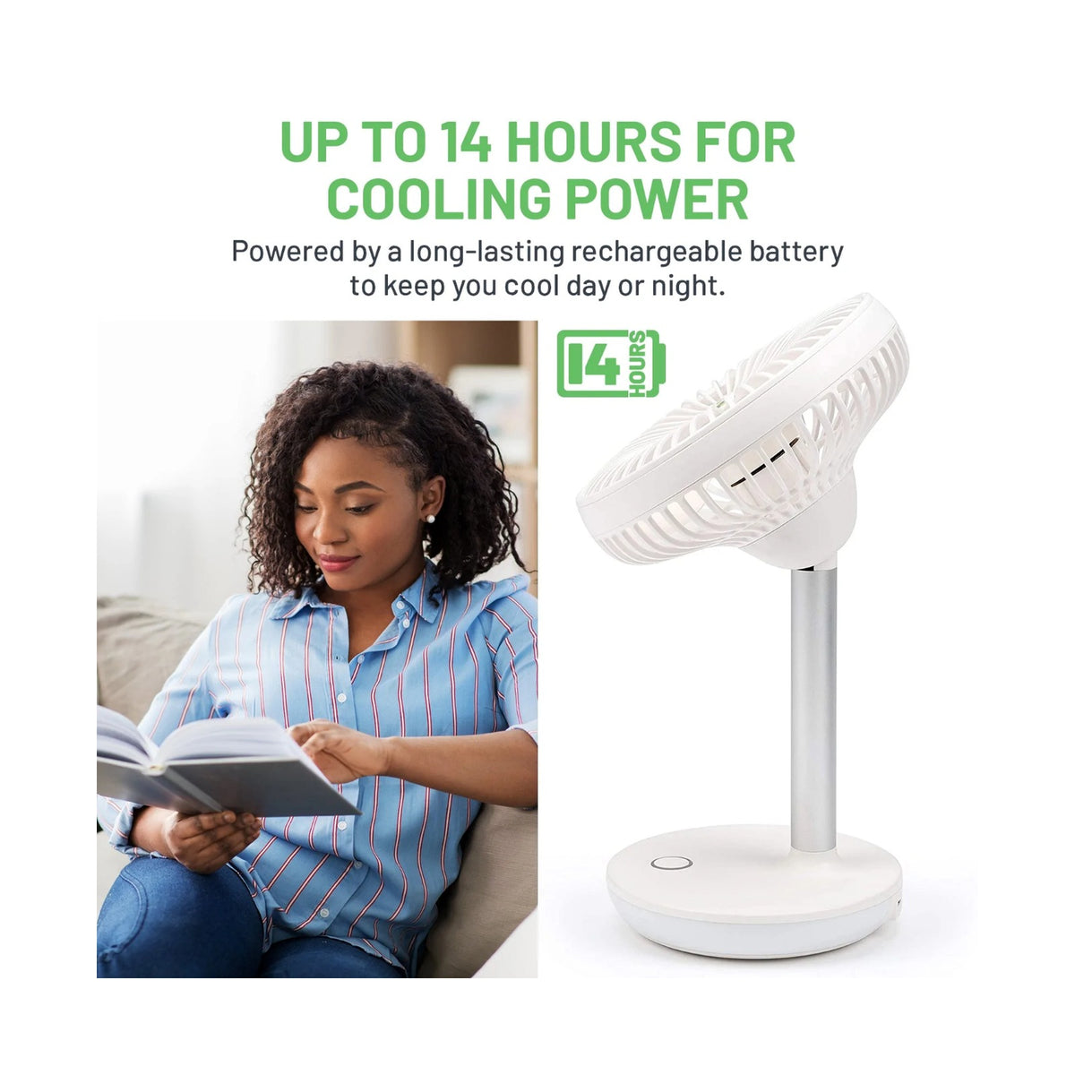 MeacoFan260c Cordless with night light, perfect for loadshedding