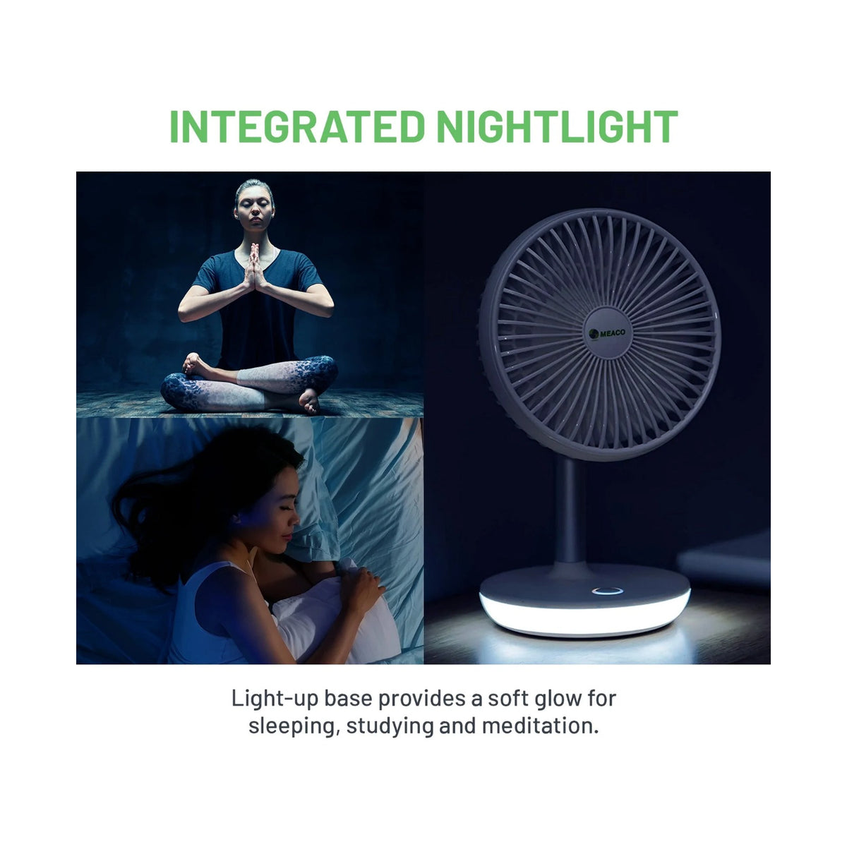 MeacoFan260c Cordless with night light, perfect for loadshedding