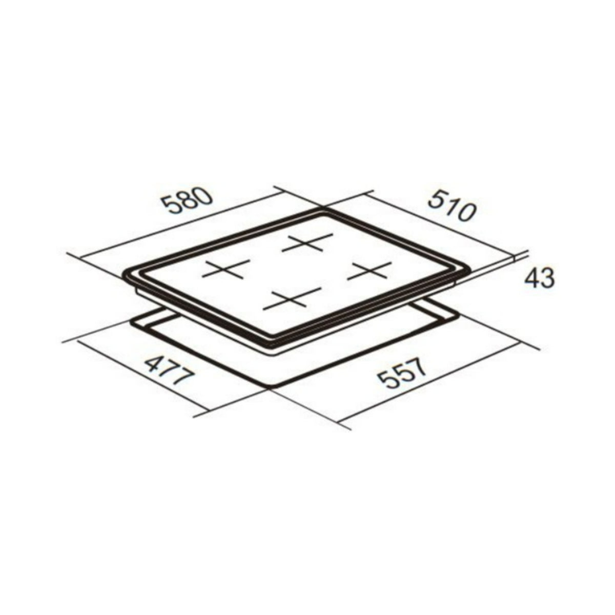 Falco Black Glass Gas Hob 60cm FAL-BGH-60 