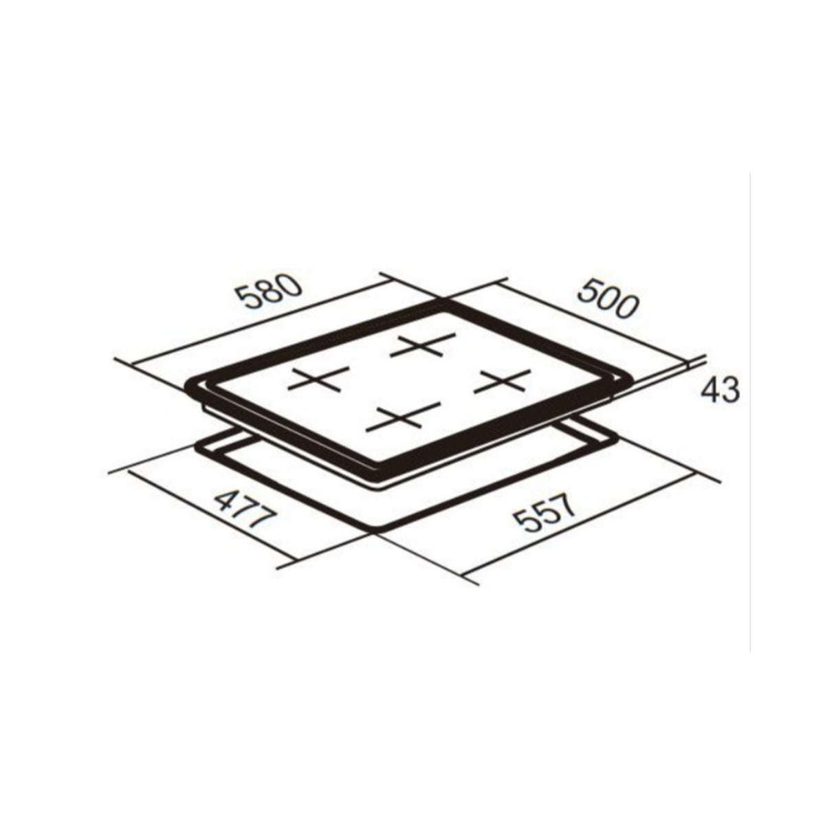 Falco Stainless Steel Gas Hob 60cm FAL-SSGH-60 