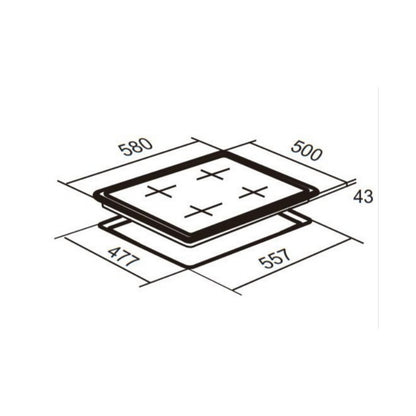 Falco Stainless Steel Gas Hob 60cm FAL-SSGH-60 