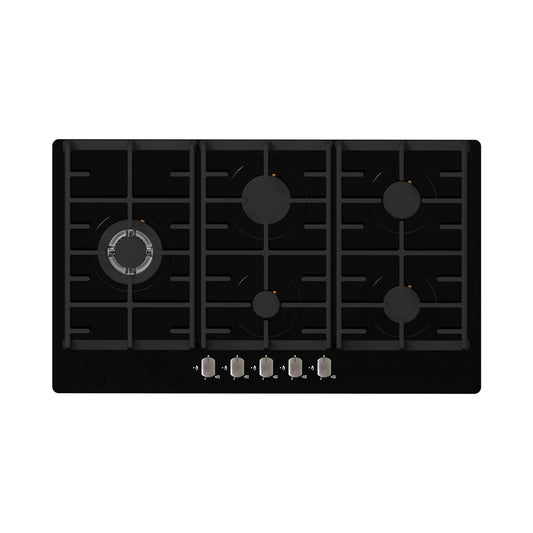 Falco Black Glass Gas Hob 90cm FAL-BGH-90 