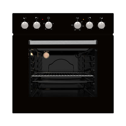 Falco 60cm Combi Oven & Solid Plate Hob Set, - Black 