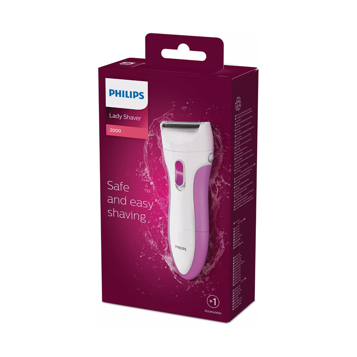 Philips SatinShave Essential Wet and Dry Electric Shaver - Pink/White HP6341/00