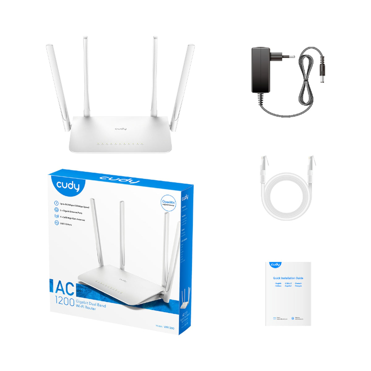 Cudy AC1200 Gigabit Wi-Fi Mesh Router WR1300