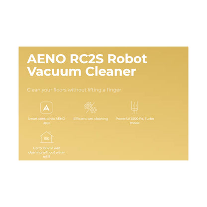 AENO Robot Vacuum Cleaner RC2S, Smart Control Connected AENO App, Wet & Dry (WHITE)
