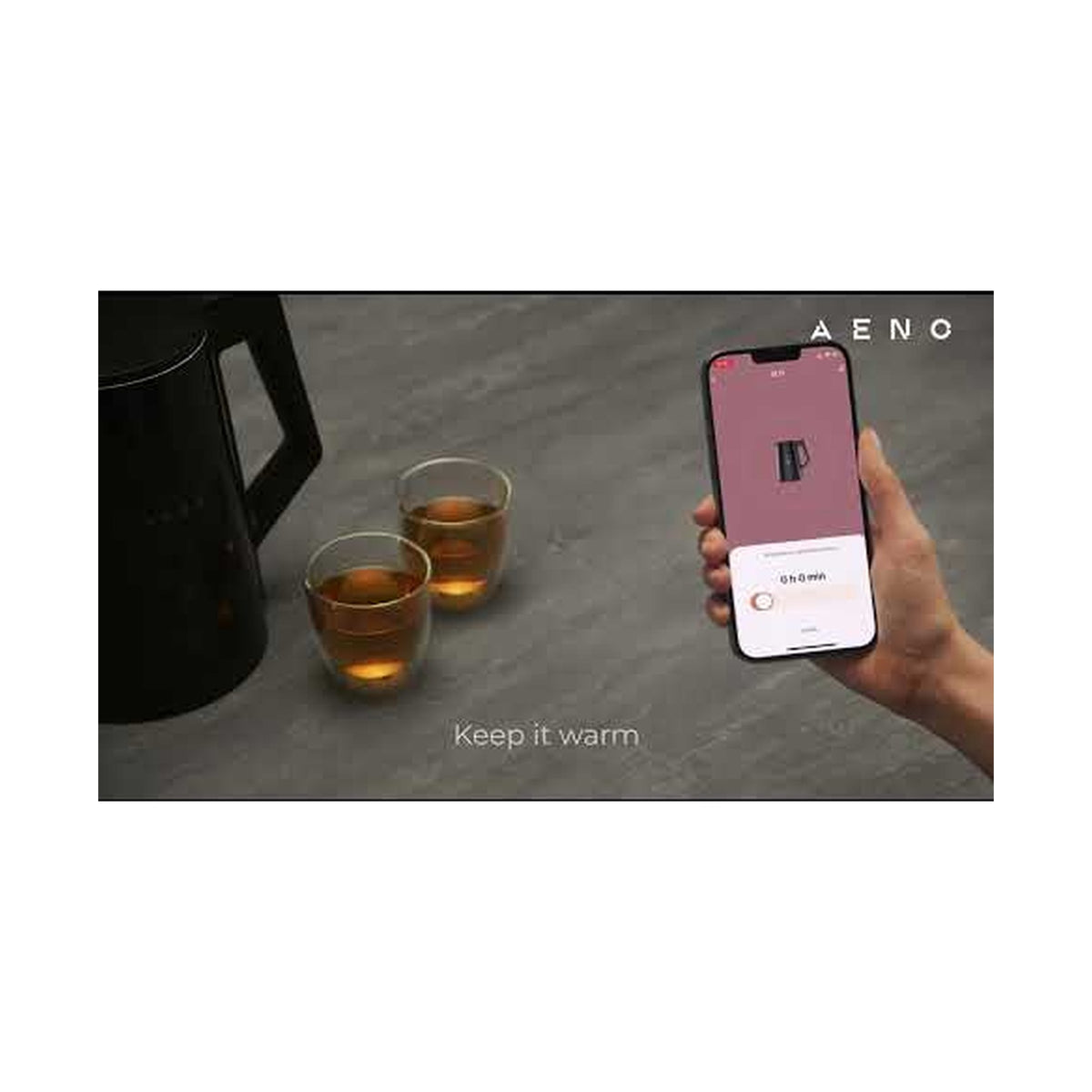 AENO Kettle EK7S: Connected AENO App, 1.7l, Double-walled, 2200W (BLACK)