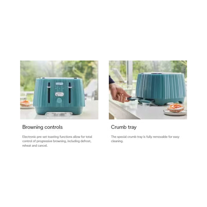 DeLonghi Ballerina 4 Slice toaster - Laguna Green CTD4003.GR