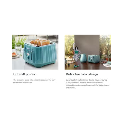 DeLonghi Ballerina 4 Slice toaster - Laguna Green CTD4003.GR