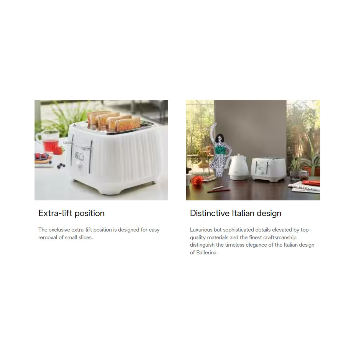 DeLonghi Ballerina 4 Slice toaster - Opaline White CTD4003.W