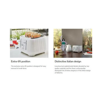 DeLonghi Ballerina 4 Slice toaster - Opaline White CTD4003.W