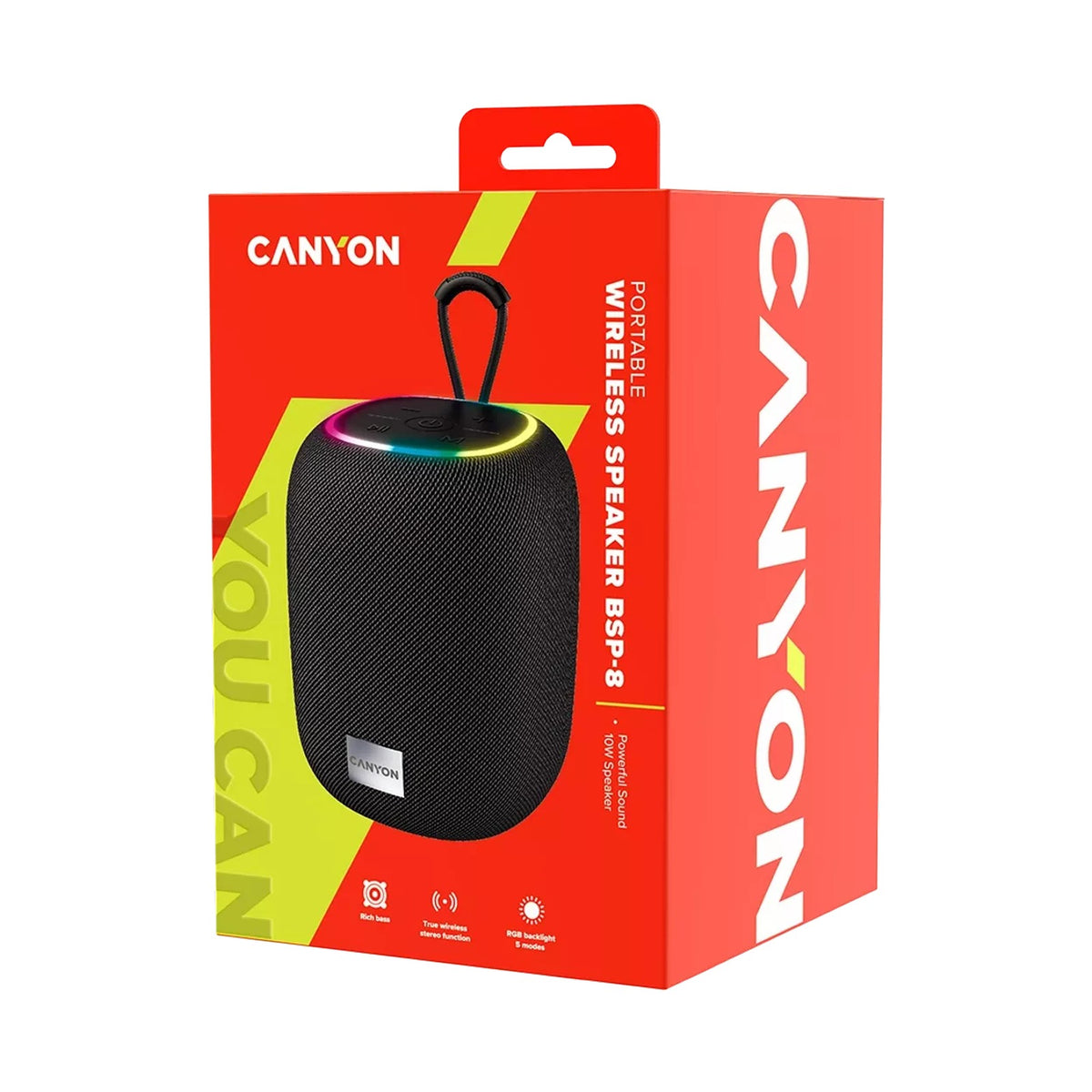 Canyon Bluetooth speaker BSP-8 LED 10W Black CNE-CBTSP8B