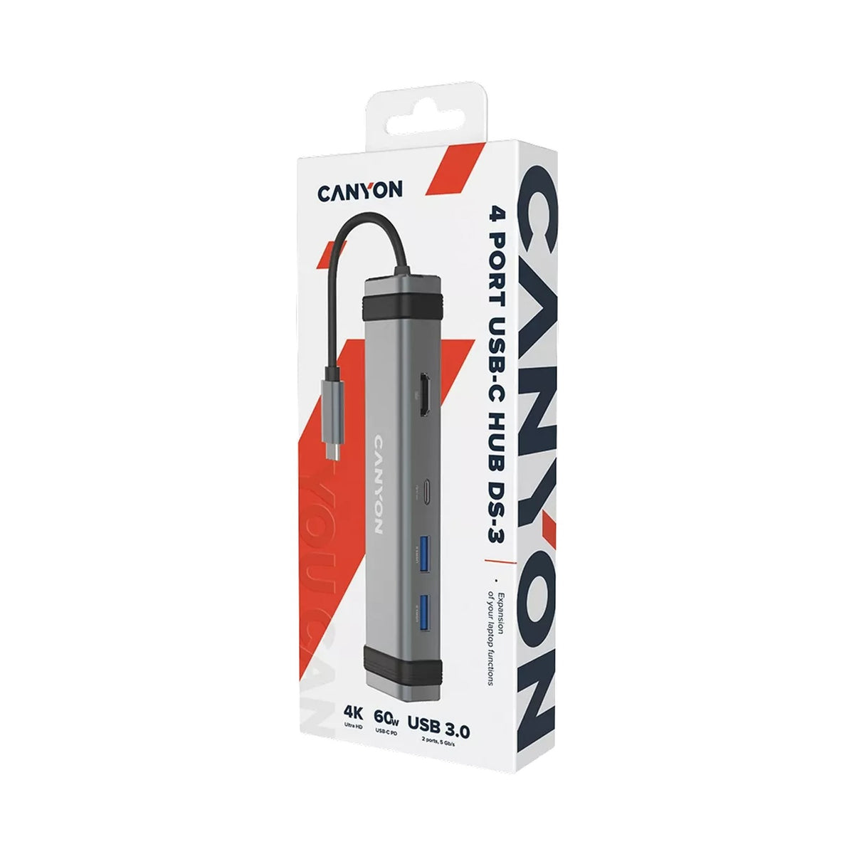 Canyon Hub DS-3 4in1 USB-C Space Grey CNS-TDS03DG
