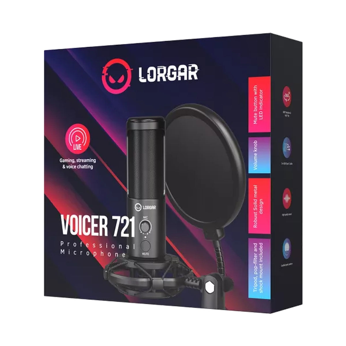 Lorgar  Microphone Voicer 721 Black LRG-CMT721