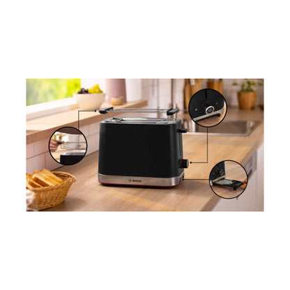 Bosch 2-slice Compact toaster Black TAT4M223