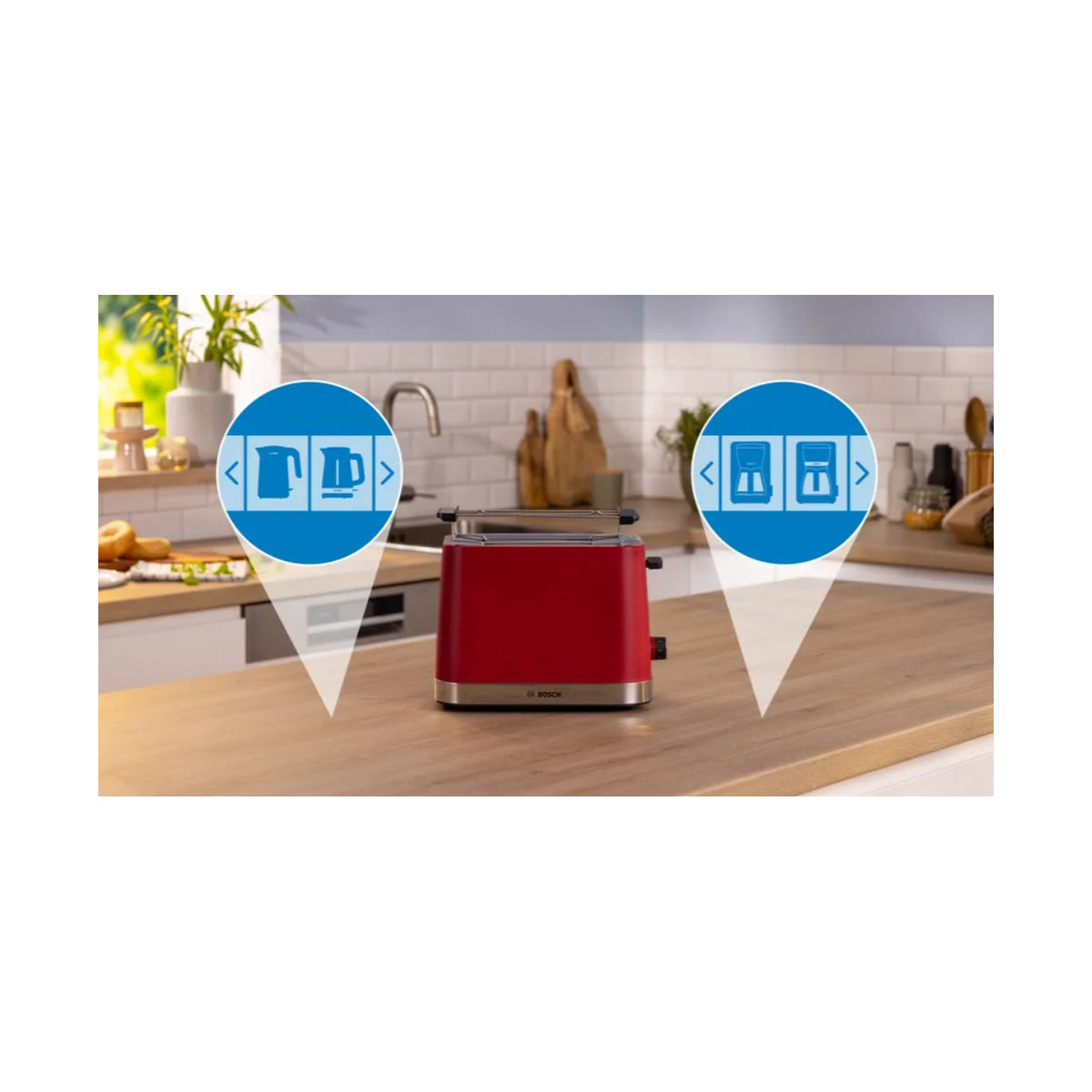Bosch 2-slice Compact toaster Red TAT4M224