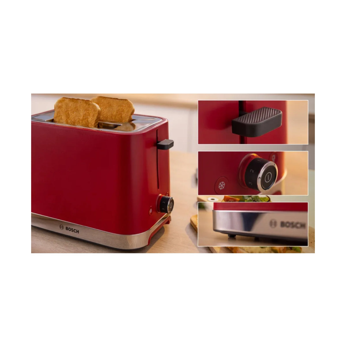 Bosch 2-slice Compact toaster Red TAT4M224