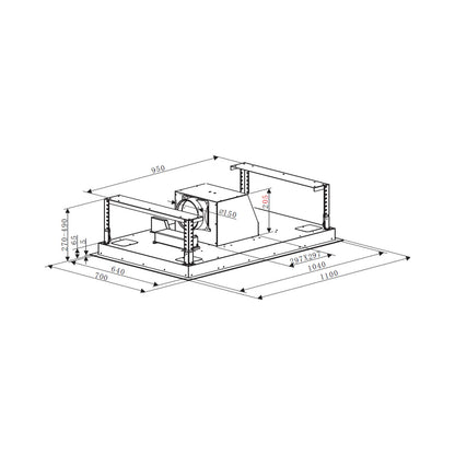 Falco 110CM Ceiling Extractor White Glass FAL-100-38WH
