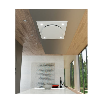 Falco 110CM Ceiling Extractor White Glass FAL-100-38WH