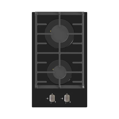 Falco 30CM Gas Hob Black Glass FAL-BGH-30
