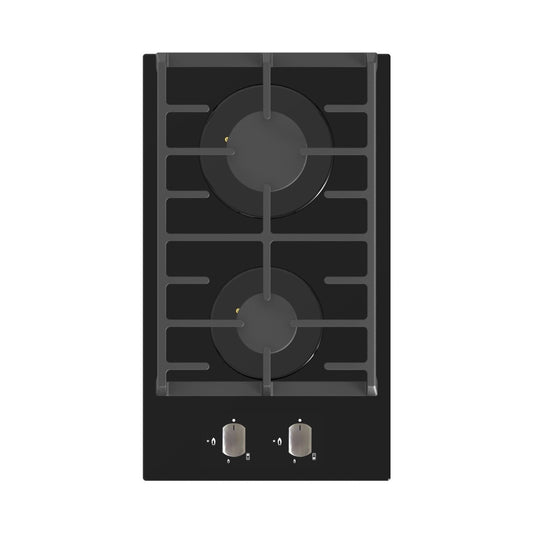 Falco 30CM Gas Hob Black Glass FAL-BGH-30