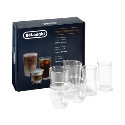 DeLonghi  Hot & Cold Coffee Glasses Collection Set of 6 - DLSC326